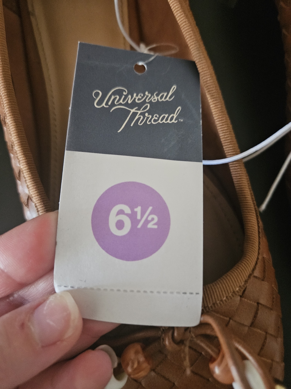 NWT Universal Thread Woven Ballet Flats in Cognac Size 6.5 - Picture 8 of 9